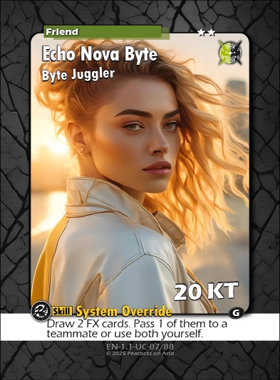 Shadows & Syndicates Duel Card Game – Set 1 Class 2 ★★ Card [100% AI-generated imagery]